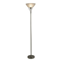 EU5222SS Linea Uplighter Lampa podłogowa - satyna srebrny &amp; Acid szkło Searchlight