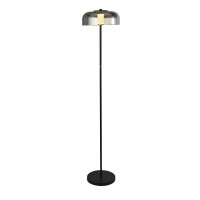 EU59802-1SM Frisbee LED Lampa podłogowa - czarny Metal &amp; Smoked szkło Searchlight