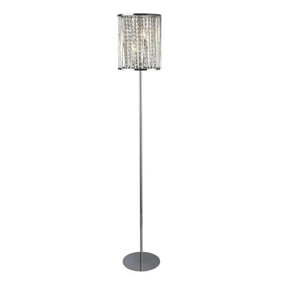 EU8932CC Elise 2Lt Lampa podłogowa - Chrome &amp; kryształ Drops Searchlight