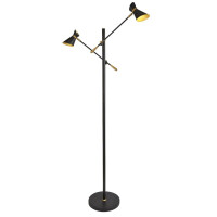 EU5962-2BG Diablo 2Lt LED AdjusLampa stołowaa podłogowa - czarny Metal &amp; złoty Searchlight