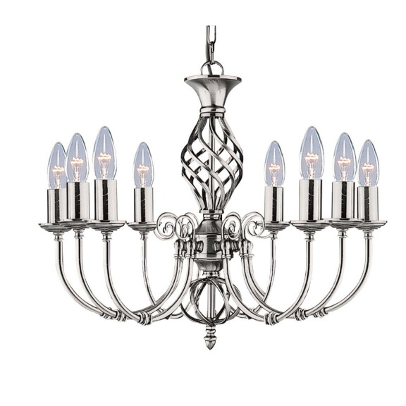 4489-8 Zanzibar 8Lt Lampa wisząca - satyna srebrny Searchlight