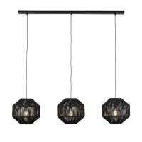 11201-3BK Wicker 3Lt Bar Lampa wisząca -Natural Rope Searchlight