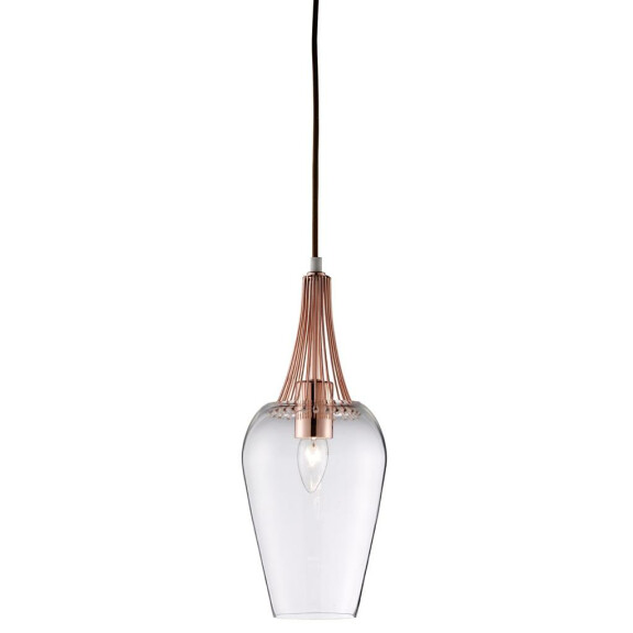 8911CU Whisk Lampa wisząca - miedź &amp; Clear szkło Searchlight