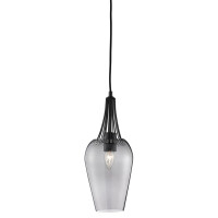 8911BK Whisk Lampa wisząca - czarny Metal &amp; Smokey szkło Searchlight