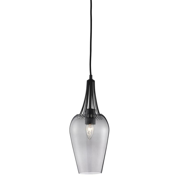 8911BK Whisk Lampa wisząca - czarny Metal &amp; Smokey szkło Searchlight