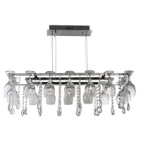41510-10CC Vino 10Lt Lampa wisząca - Chrome, kryształ Drop &amp; Wine szkło Trim Searchlight
