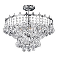 9113-39CC Versailles 5Lt Semi-lampa sufitowa - Chrome Frame &amp; kryształ Searchlight
