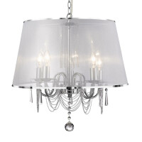 1485-5CC Venetian 5Lt Lampa wisząca - Chrome, Voile Shade &amp; kryształ szkło Searchlight