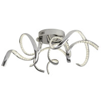 9233-3CC Twirls LED Flush Lampa sufitowa- Chrome &amp; Clear kryształ Searchlight