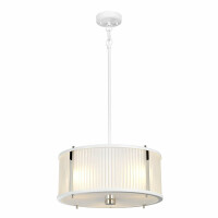 DL-CORONA-3P-WPN Lampa wisząca Corona 3 Light – biały polerowany nikiel Elstead - Mega RABATY w koszyku %