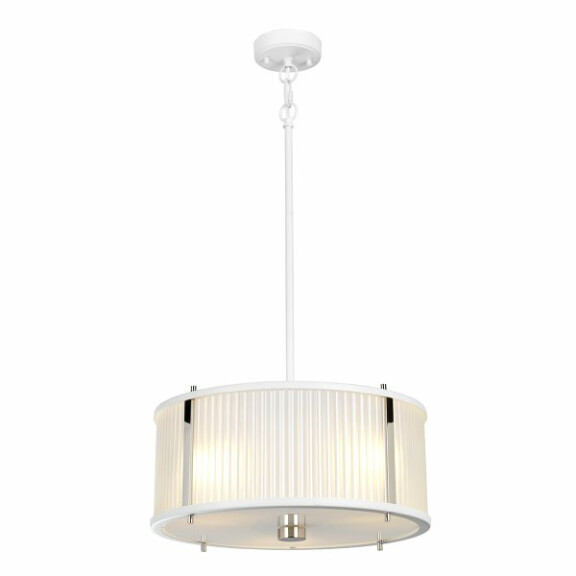 DL-CORONA-3P-WPN Lampa wisząca Corona 3 Light – biały polerowany nikiel Elstead - Mega RABATY w koszyku %
