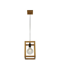54741-1NA Square Lampa wisząca Lampa sufitowa - drewno &amp; czarny Metal Searchlight