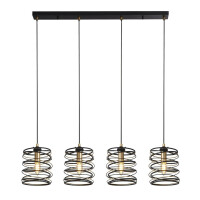85583-4BGO Spring 4Lt Bar Lampa wisząca - czarny Metal &amp; złoty Searchlight