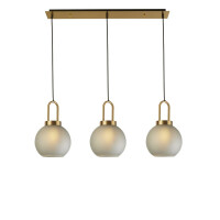 36632-3AC Snowdrop 3Lt Bar Lampa wisząca - Brass &amp; Acid szkło Searchlight