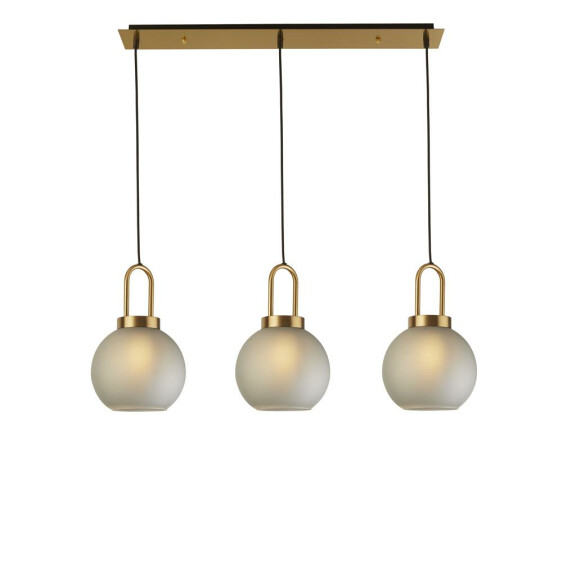 36632-3AC Snowdrop 3Lt Bar Lampa wisząca - Brass &amp; Acid szkło Searchlight