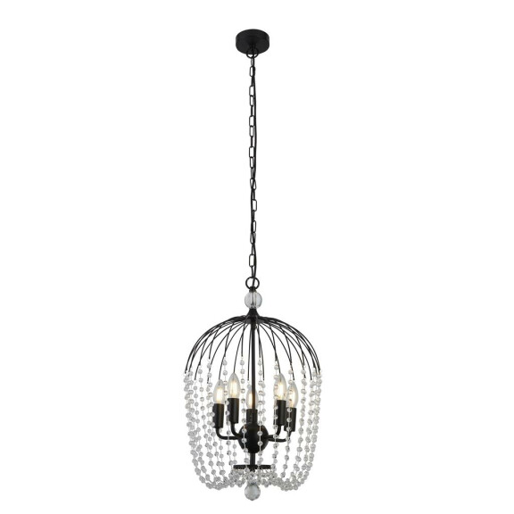 30216-5BK Shower 5Lt Lampa wisząca - czarny Metal &amp; Clear kryształ Searchlight