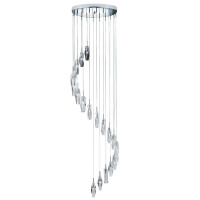 888-20 Sculptured Ice 9Lt Multi-Drop Lampa wisząca - Chrome &amp; Clear szkło Searchlight
