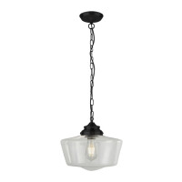 8071-1BK School House Lampa wisząca - Metal &amp; Clear szkło Searchlight