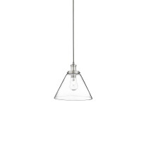 3228SS Pyramid Lampa wisząca -satyna srebrny &amp; Clear szkło Shade Searchlight