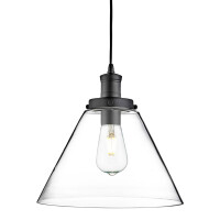 3228BK Pyramid Lampa wisząca - czarny Metal &amp; Clear szkło Shade Searchlight