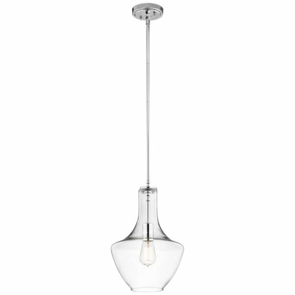 KL-EVERLY-P-S-CH Mała lampa wisząca Everly 1 Light – chrom Elstead - Mega RABATY w koszyku %