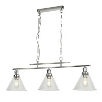 1277-3CC Pyramid 3Lt Lampa wisząca - Chrome &amp; szkło abażur Searchlight