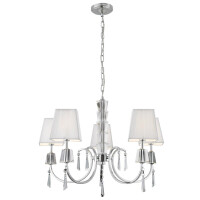 6885-5CC Portico 5Lt Lampa wisząca- Chrome/Acrylic &amp; String abażur Searchlight