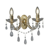 699-2 Marie Therese 2Lt Kinkiet - Polished Brass &amp; kryształ Searchlight