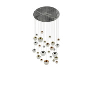 4527-27 Planets 27Lt Multi-Drop - miedź,Chrome,Brass &amp; kryształ Sand Searchlight