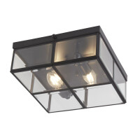 6769-26BK Pisa 2LT Flush -czarny with Clear Bevelled szkło Searchlight