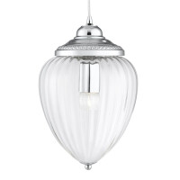 1091CC Moscow Lampa wisząca - Chrome &amp; Clear Ribbed szkło Searchlight