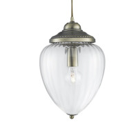1091AB Moscow Lampa wisząca - antyczny mosiądz &amp; Ribbed szkło Searchlight