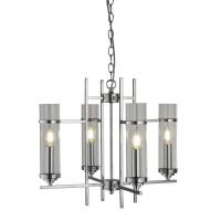 3094-4CC Milo 4Lt Lampa wisząca - Chrome &amp; szkło abażur Searchlight