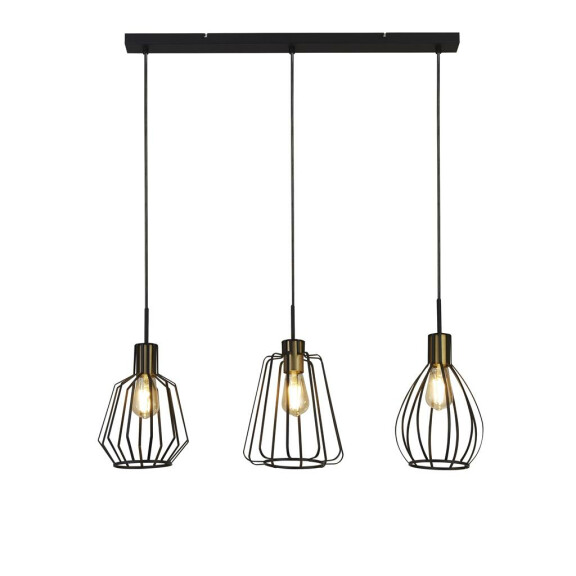 24053-3BK Melbourne 3Lt Bar Lampa wisząca -czarny Metal & satyna Brass Searchlight