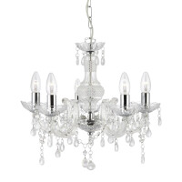 1455-5CL Marie Therese 5Lt Lampa wisząca - Clear szkło &amp; Acrylic Searchlight