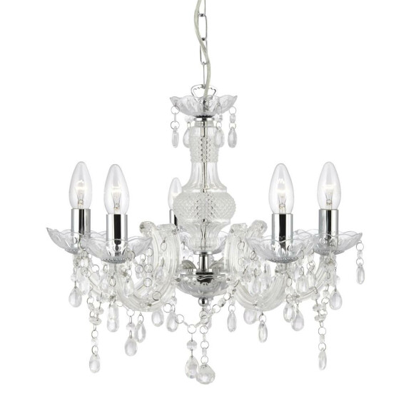 1455-5CL Marie Therese 5Lt Lampa wisząca - Clear szkło & Acrylic Searchlight