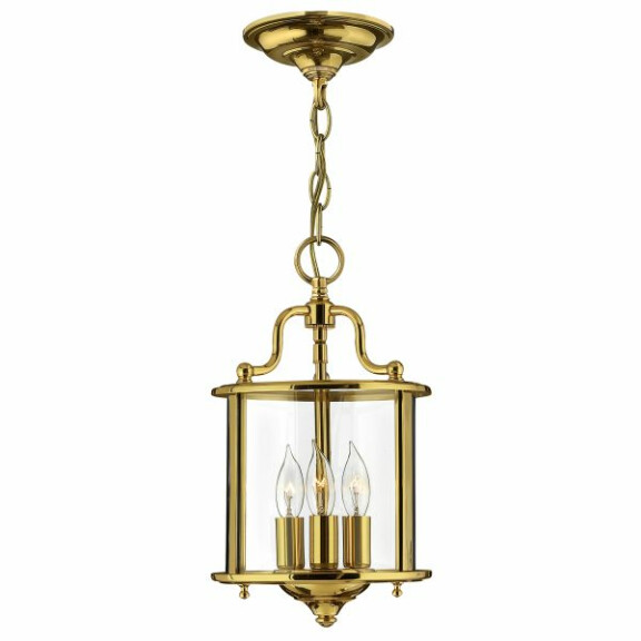HK-GENTRY-P-S-PB Mała lampa wisząca Gentry 3 Light – polerowany mosiądz Elstead - Mega RABATY w koszyku %