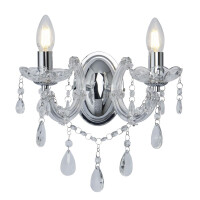 399-2 Marie Therese 2Lt Kinkiet - Chrome &amp; Clear kryształ Searchlight