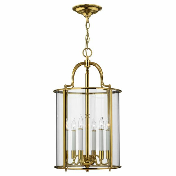 HK-GENTRY-P-L-PB Gentry 6 Light duży lampa wisząca – polerowany mosiądz Elstead - Mega RABATY w koszyku %