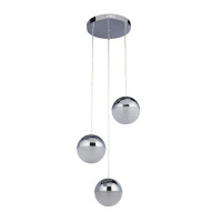 5842-3CC Marbles LED 3Lt Multi-Drop - Chrome, Crushed Ice Shade Searchlight