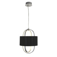 62802CC Madrid LED Lampa wisząca -Chrome &amp; Opal, czarny Shade Searchlight