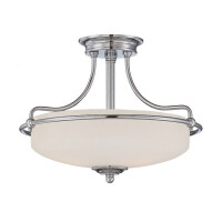 QZ-GRIFFIN-SFS-AN Griffin 3 Light Semi-Flush Light – Antyczny nikiel Elstead - Mega RABATY w koszyku %