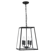5614BK Lantern Noir 4Lt Lampa wisząca - czarny Metal &amp; szkło Searchlight
