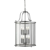 3068-8CC Lantern Grande 8Lt Lampa wisząca - Chrome &amp; Clear szkło Searchlight