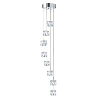 6778-8-LED Ice Cube 8Lt 1.16m LED Multi-Drop Lampa wisząca - szkło &amp; Chrome Searchlight