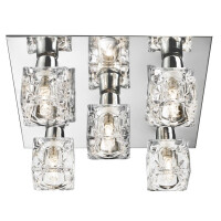 2275-5-LED Ice Cube 5Lt Flush Lampa sufitowa - Clear szkło &amp; Chrome Searchlight