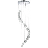 6720-20-LED Ice Cube 20Lt 1.8m LED Multi-Drop Lampa wisząca - szkło &amp; Chrome Searchlight