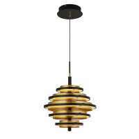 6375-5BG Hive 5Lt LED Lampa wisząca -czarny Metal  &amp; złoty Leaf Searchlight