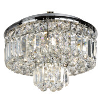 7755-5CC Hayley 5Lt Flush - Chrome, kryształ Coffin &amp; Ball Drops Searchlight