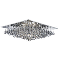 7308-8CC Hanna 8Lt Flush - Chrome &amp; Clear kryształ Pyramid Drops Searchlight